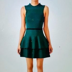 Parker Ryker Dress Green Sleeveless Ruffle size large